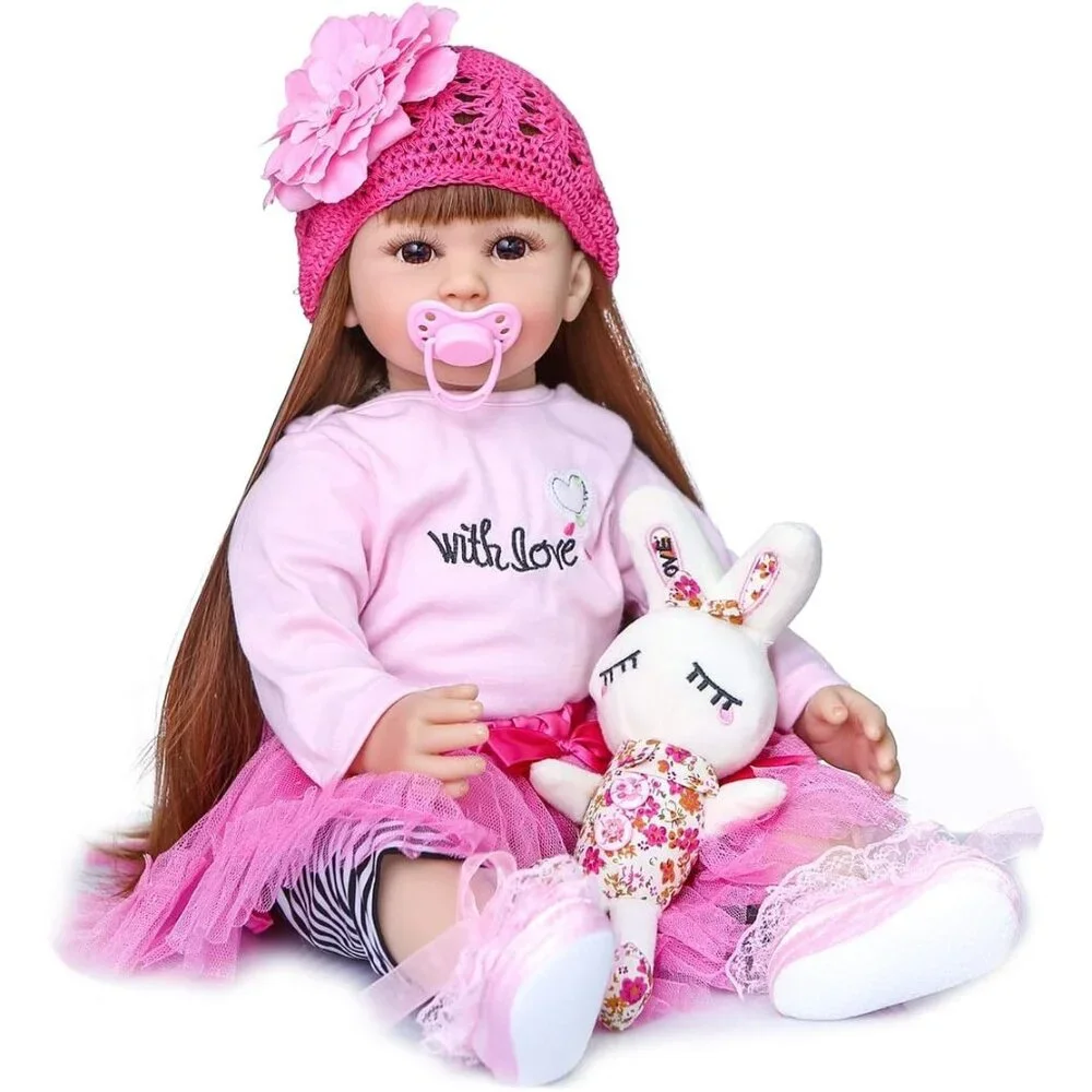 24 inch Reborn Toddler Dolls Girl Soft Silicone Vinyl Vivid Cute Toddler Reborn